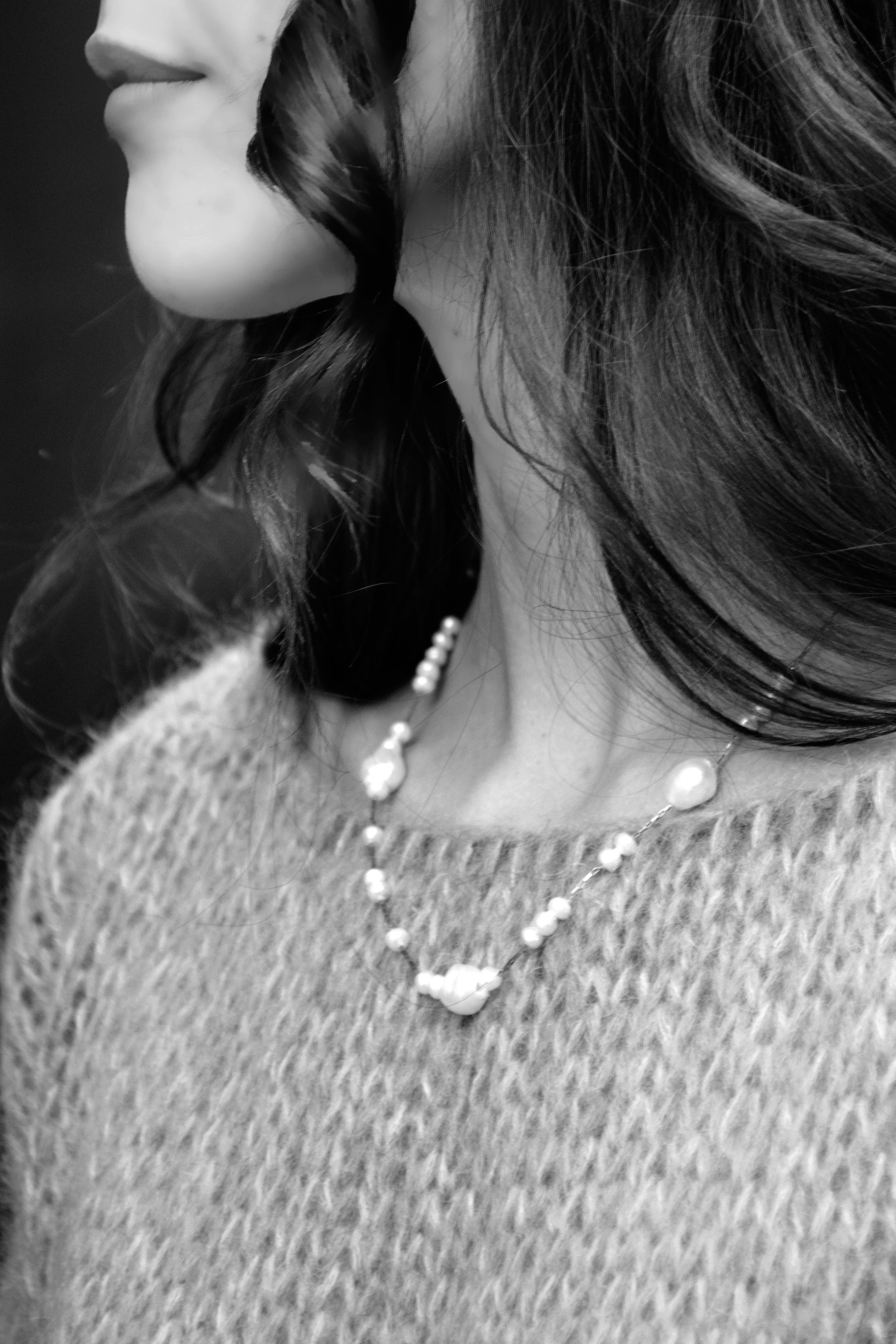 Collar cadena con perlas