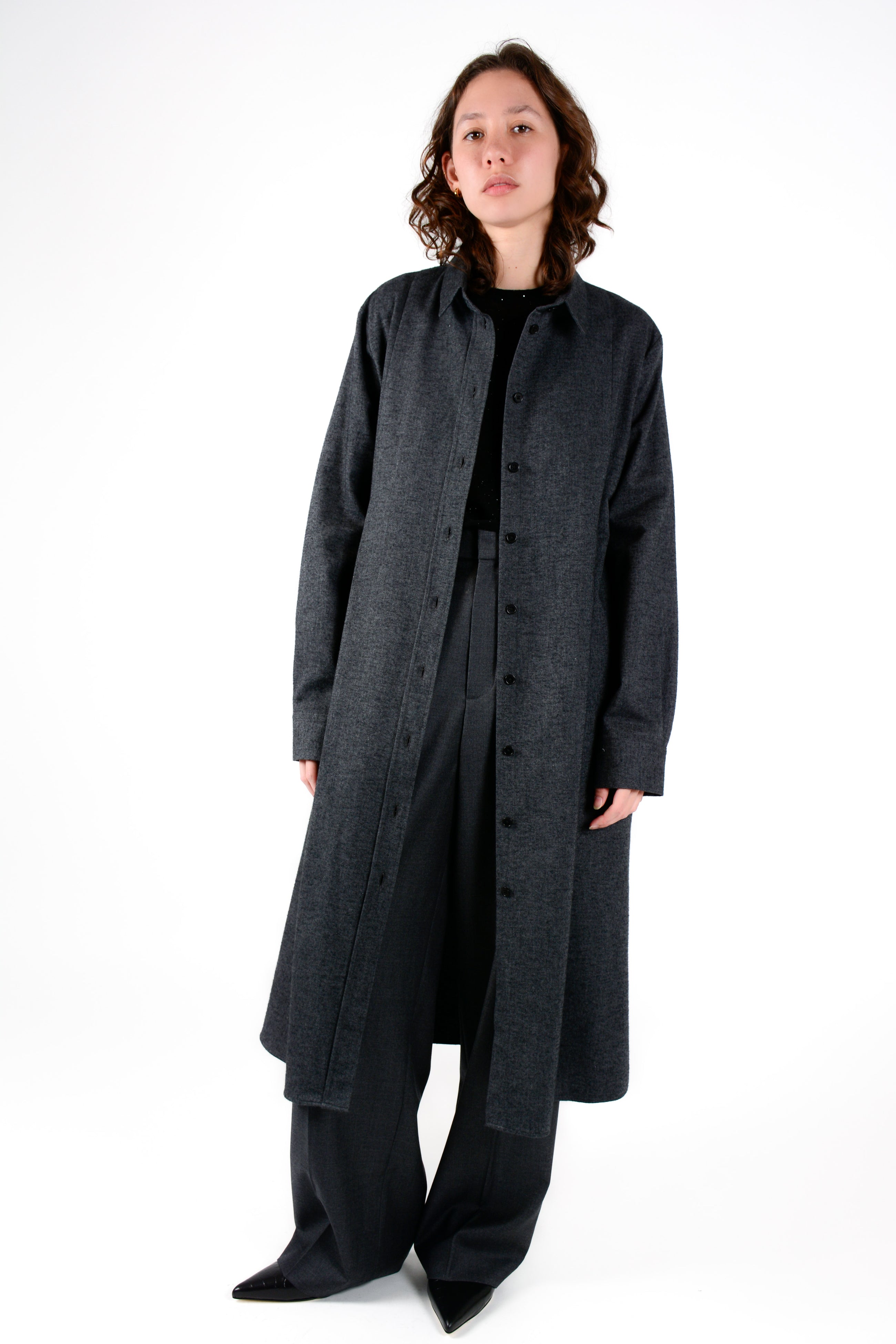 Abrigo Leo franela gris