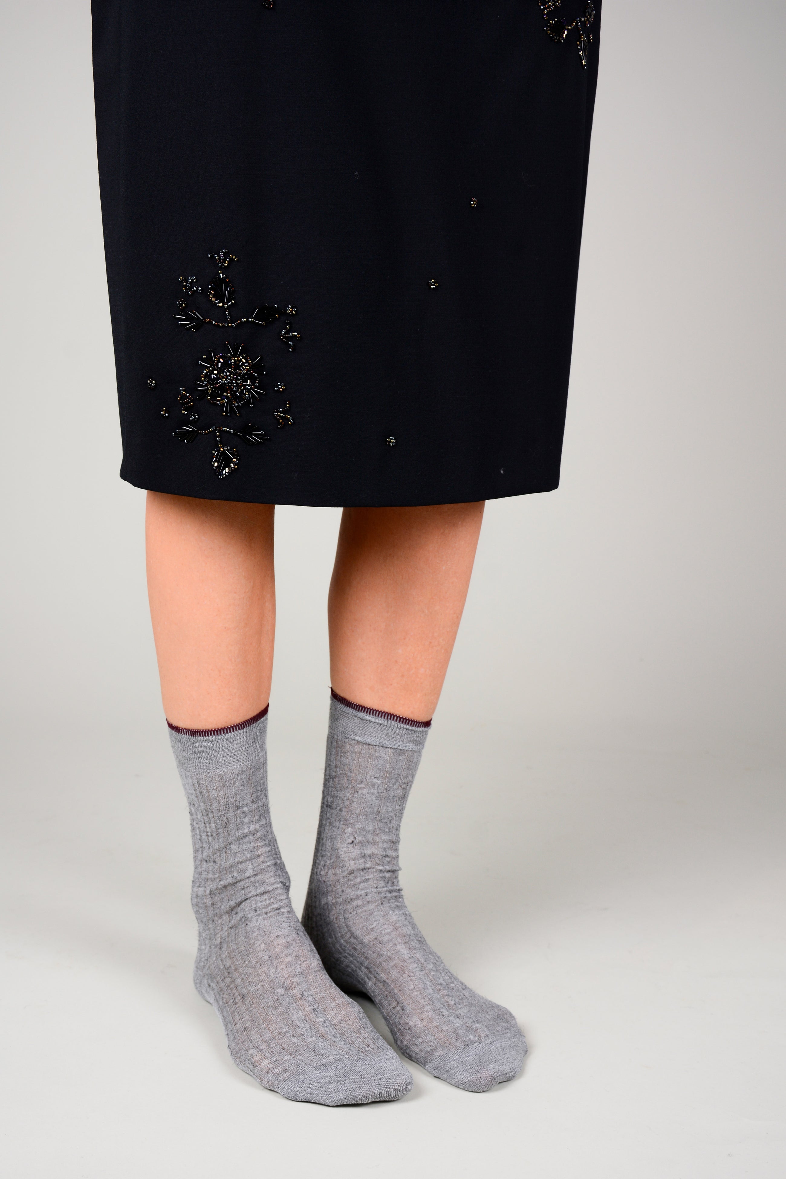 Calcetines viscosa fino borde línea