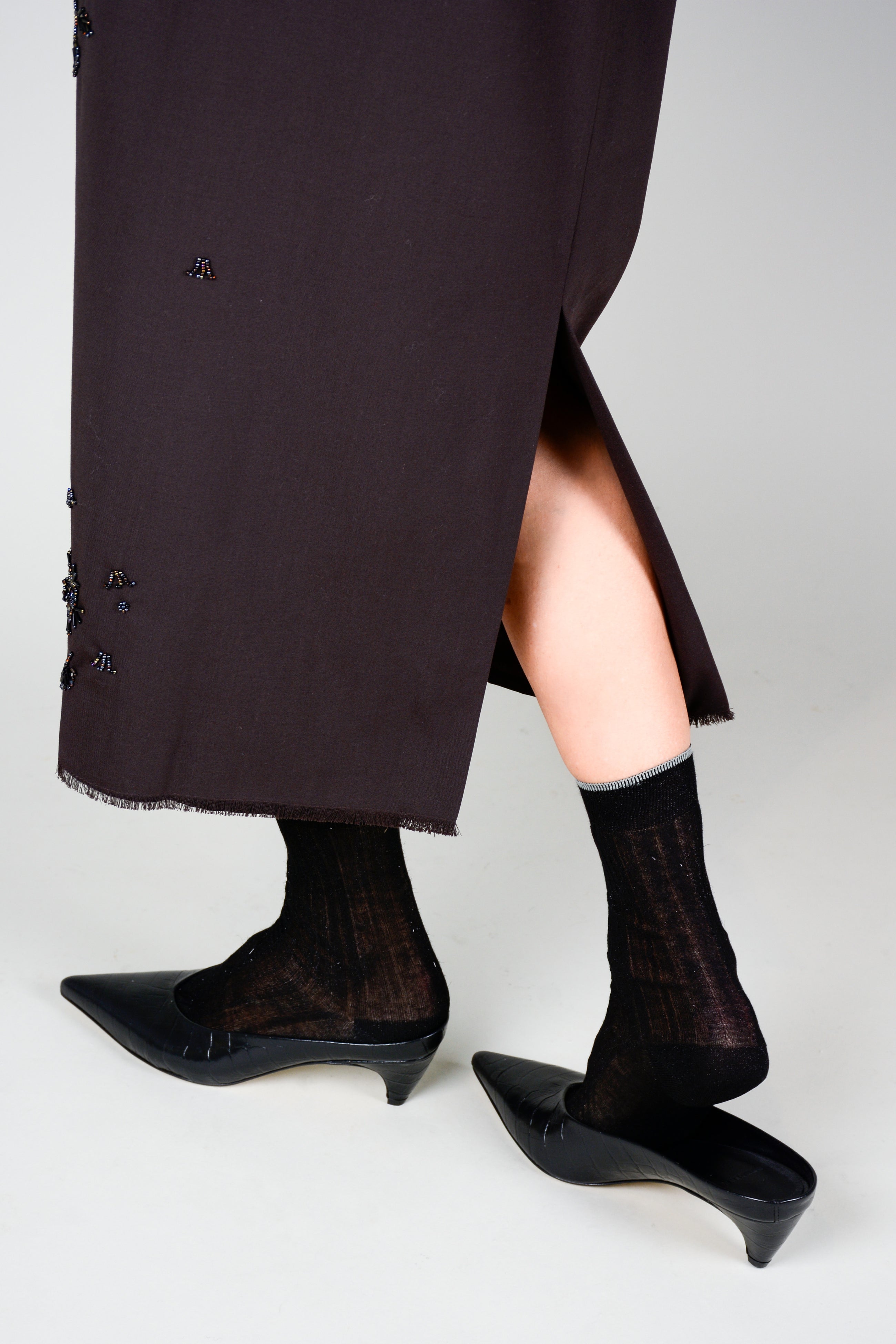 Calcetines viscosa fino borde línea