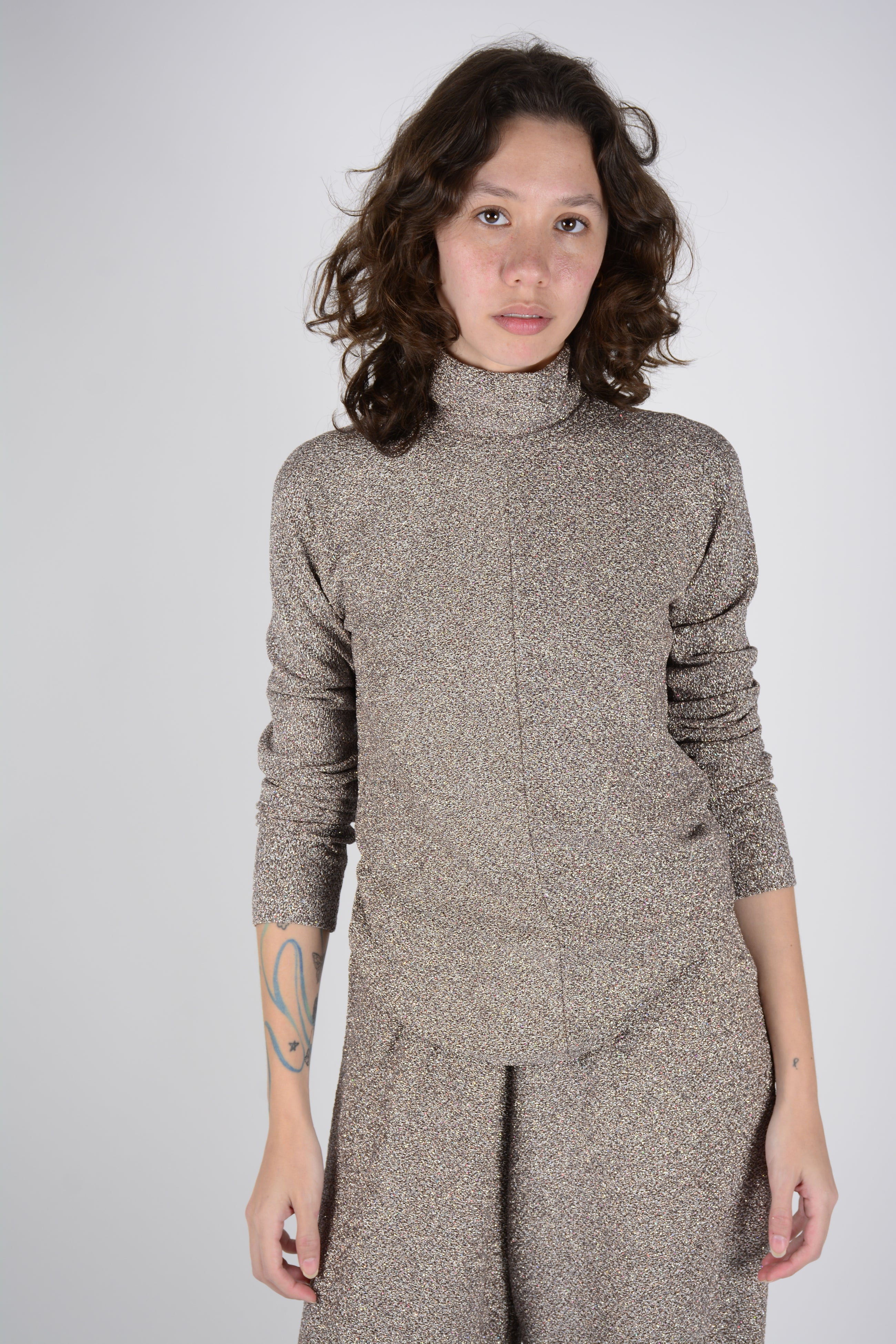 Top lurex cuello alto