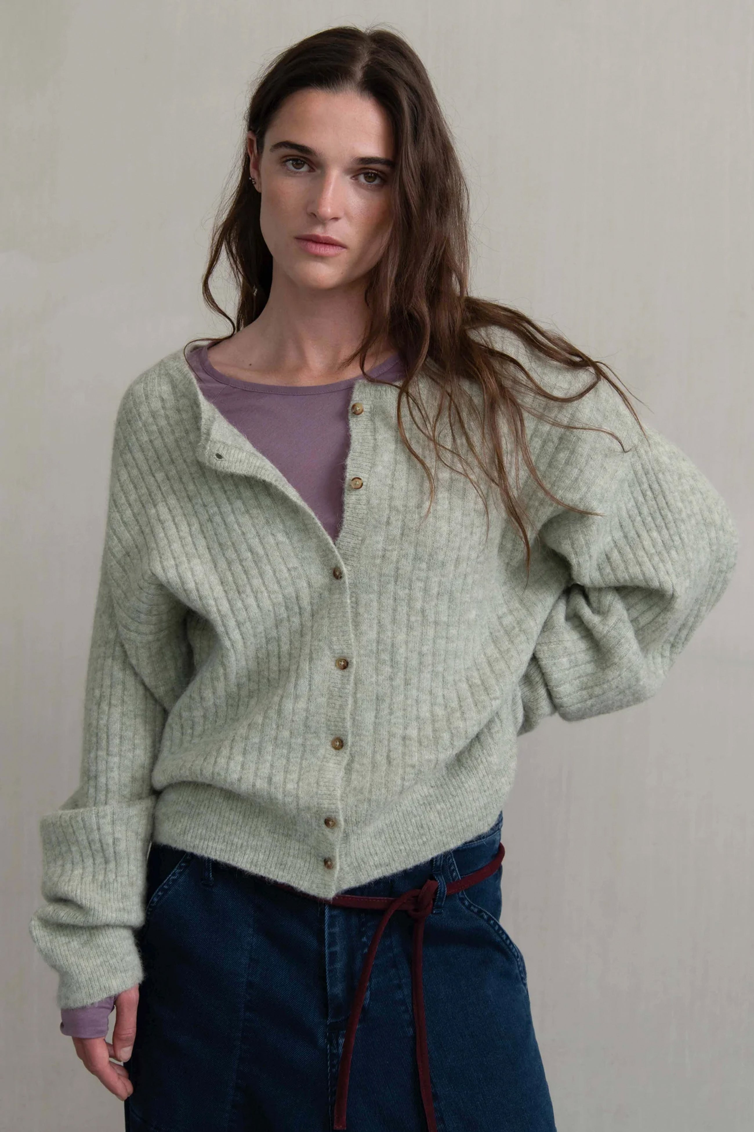 Chaqueta canalé botoncitos