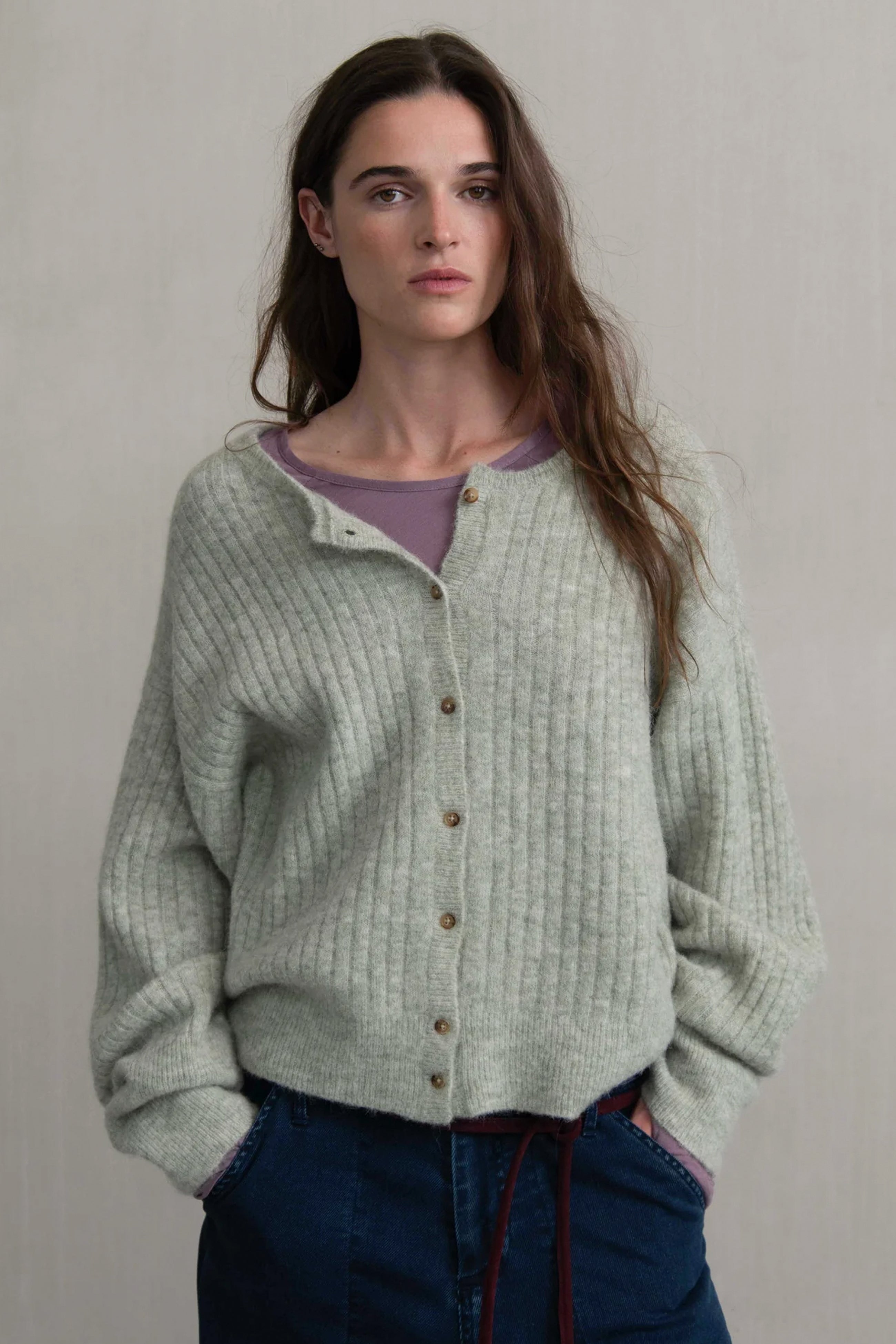 Chaqueta canalé botoncitos