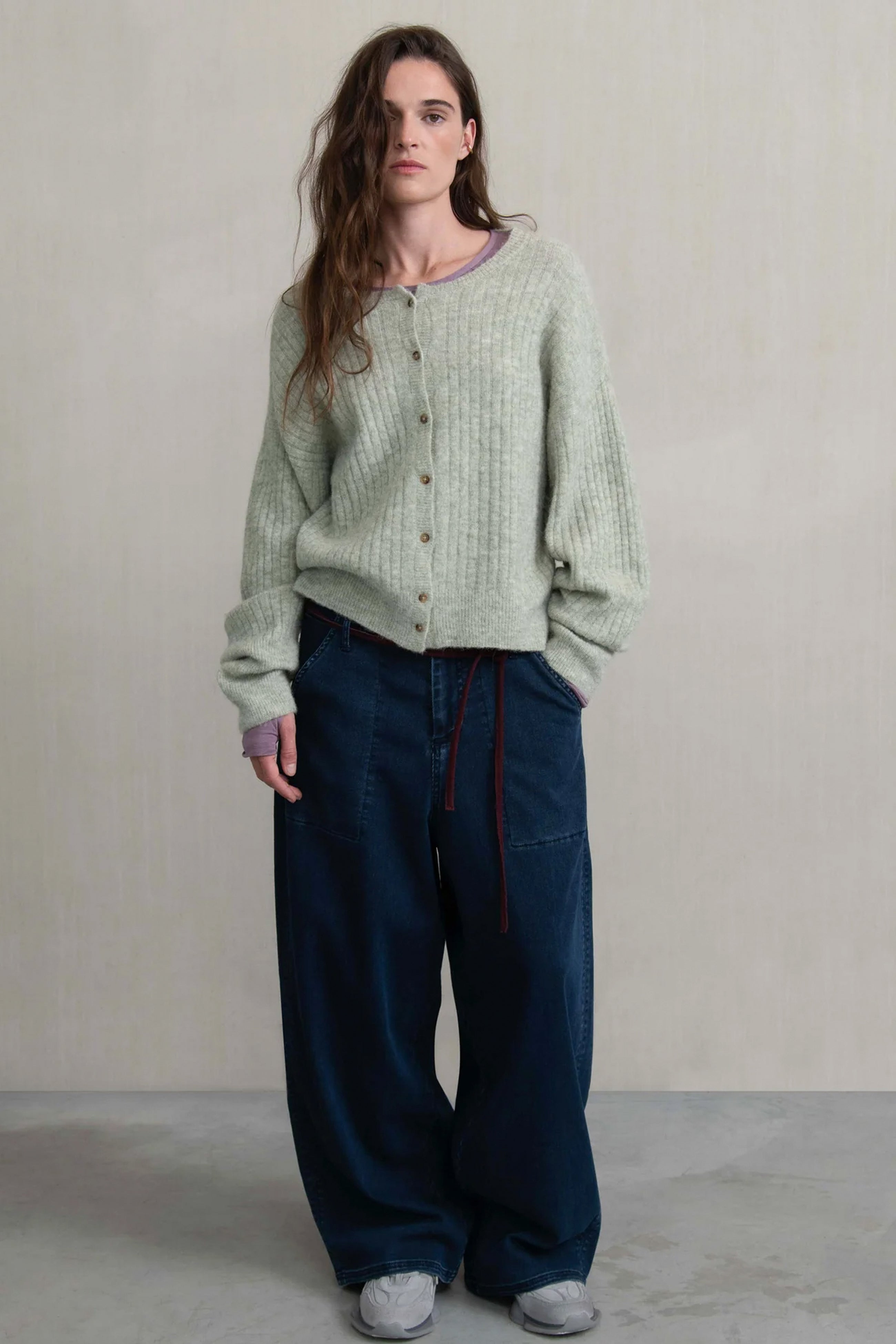 Chaqueta canalé botoncitos