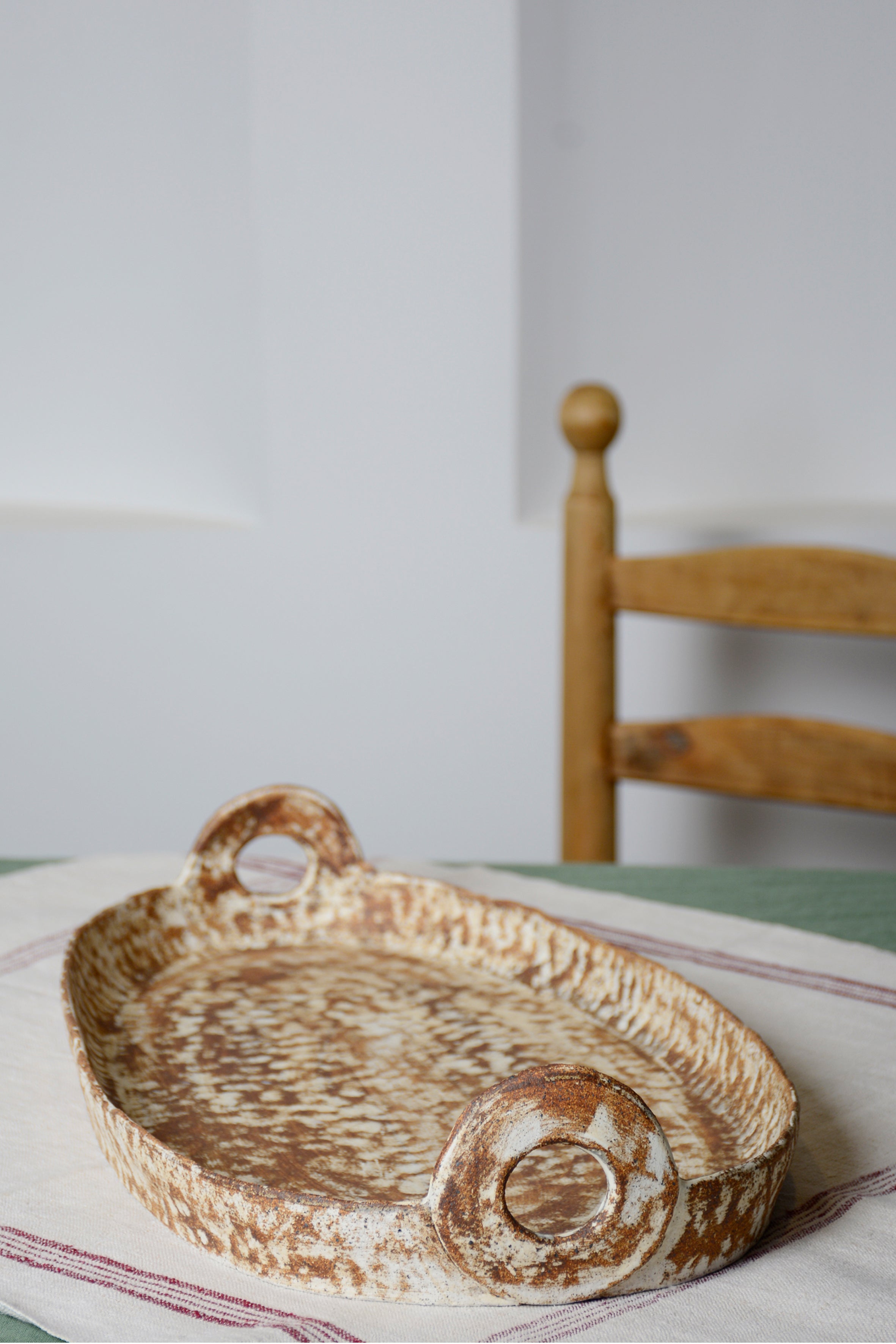 Bandeja alargada asas redondas