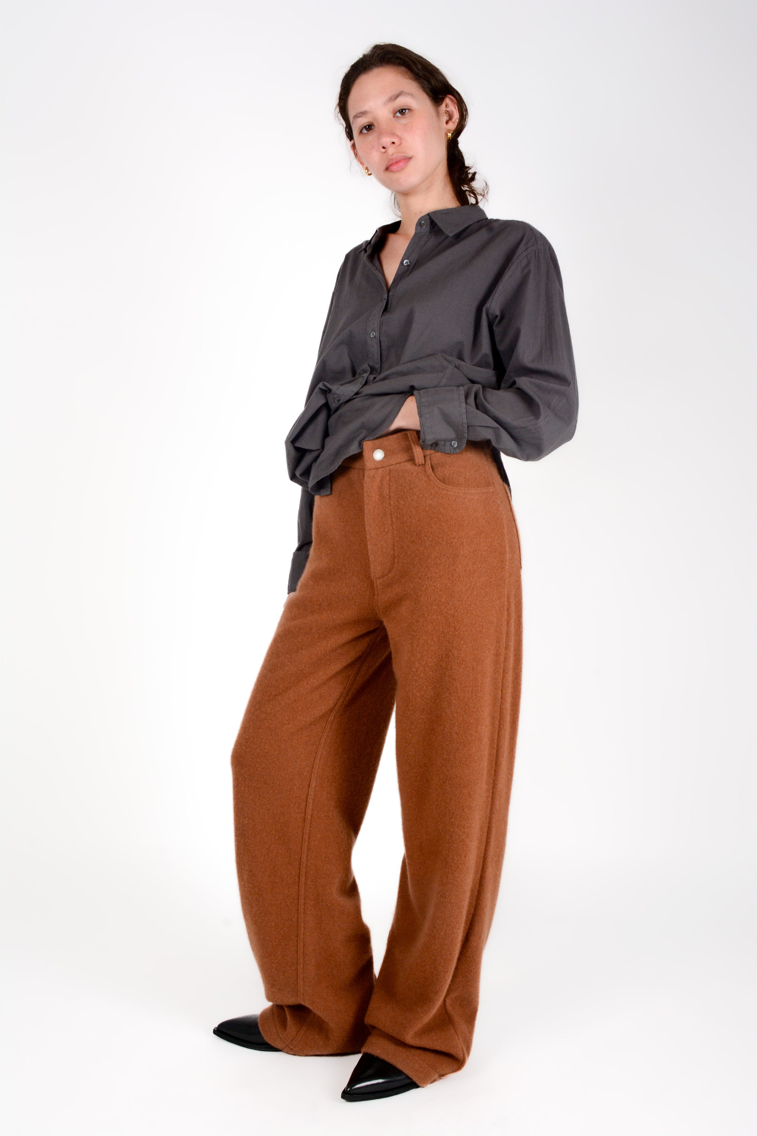 Pantalón lana cashmere recto
