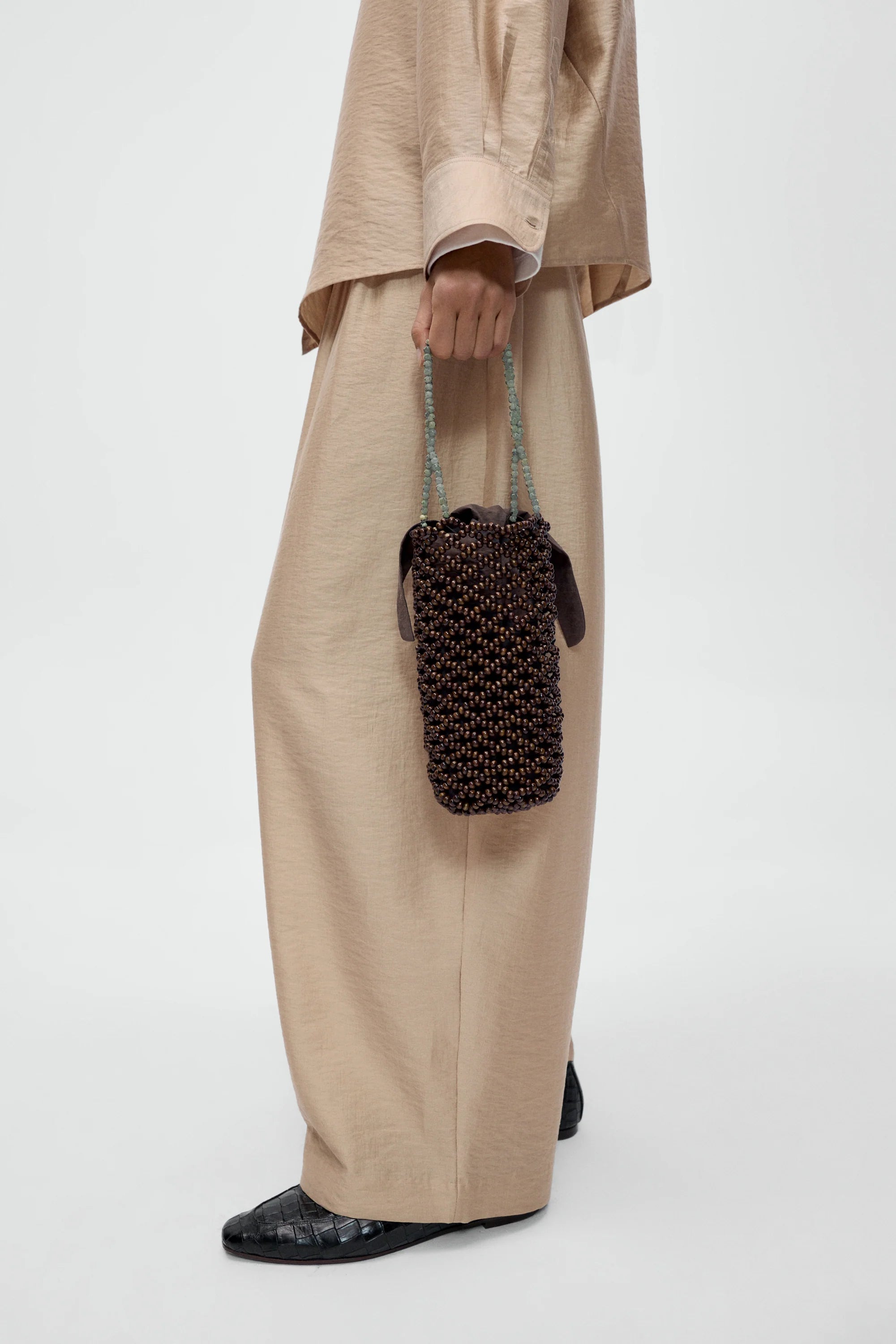 Bolso handmade wooden beaded