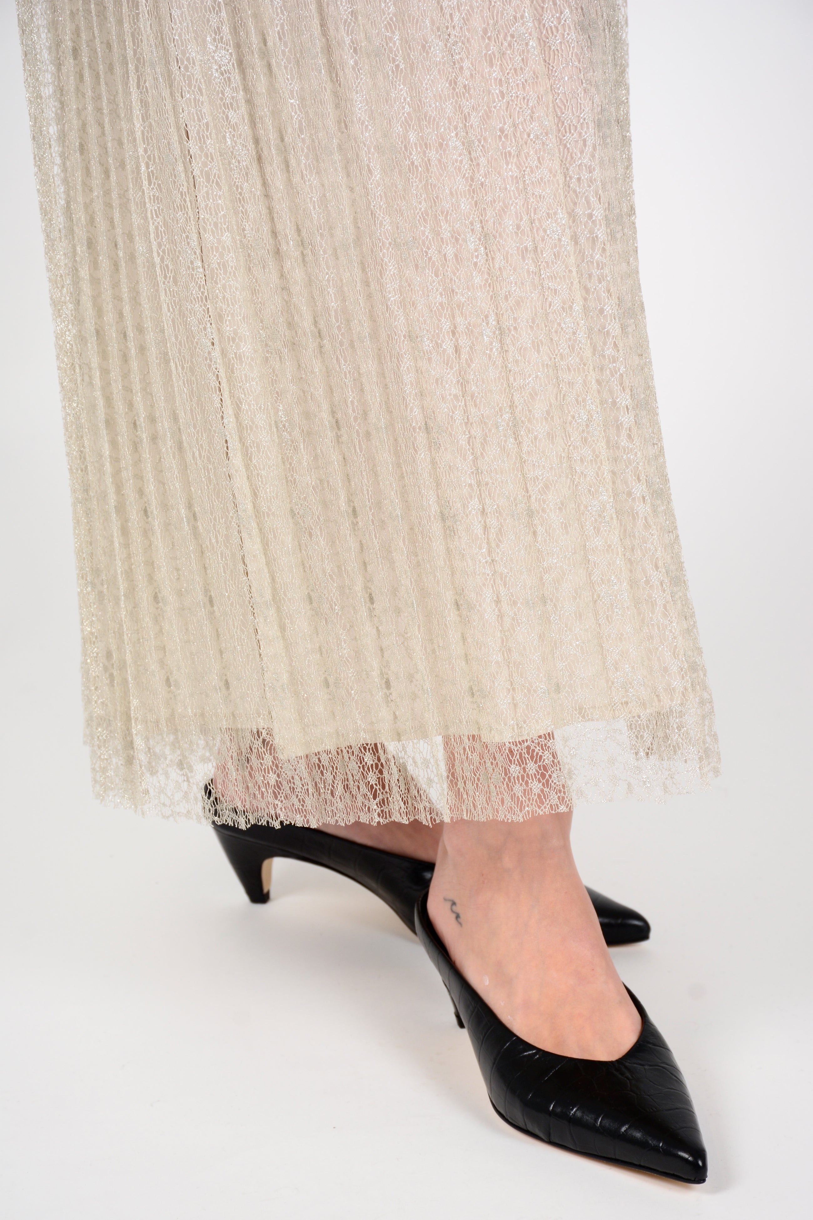 Falda encaje metalizado