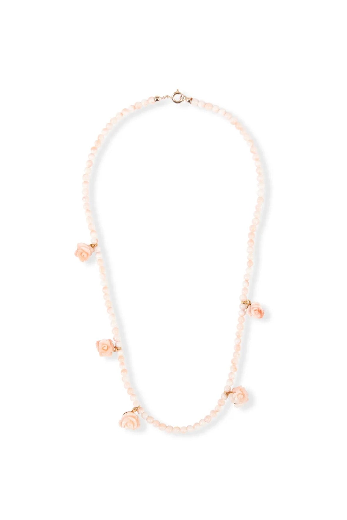 Collar bolitas y flores baño de oro