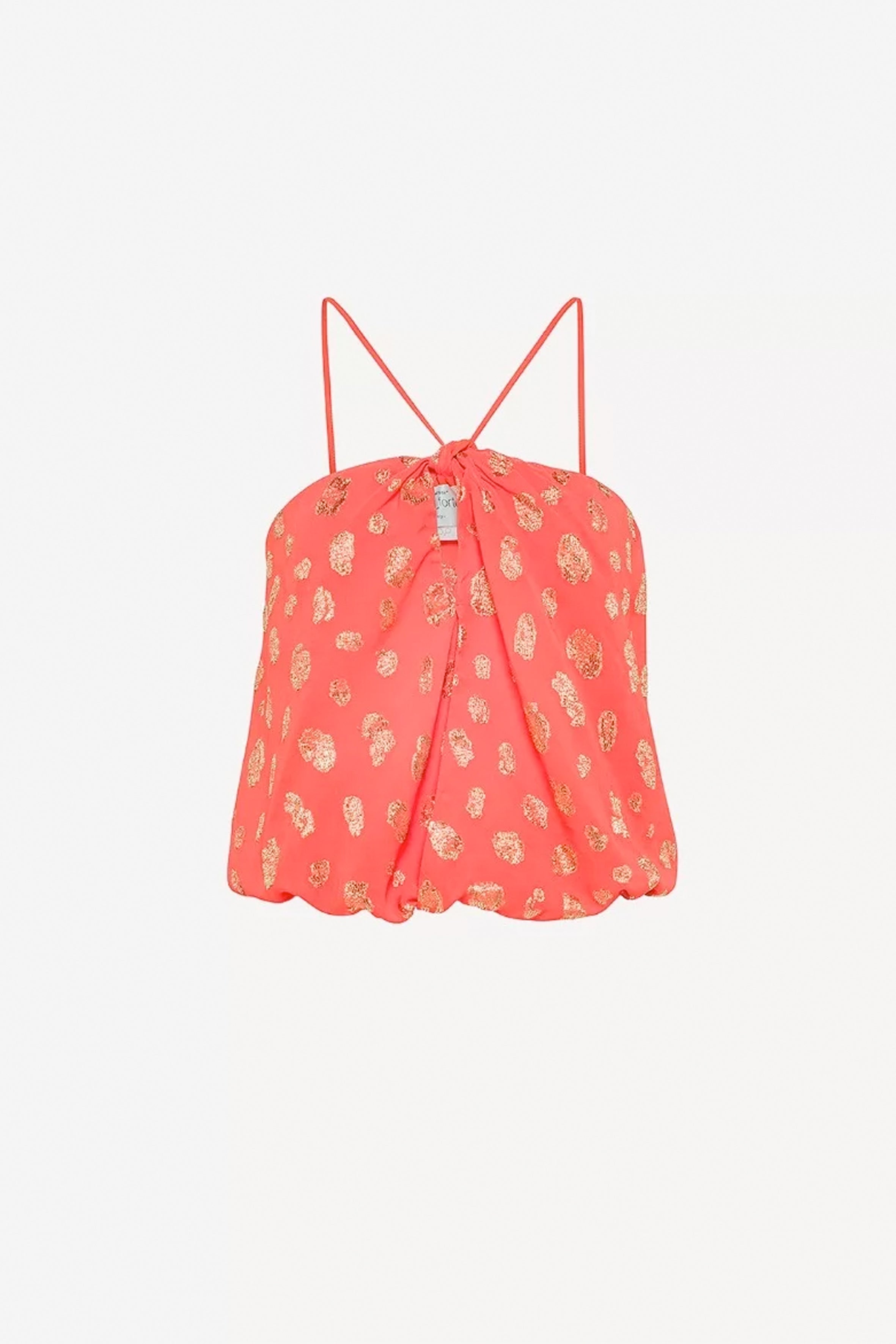 Top nudo escote mancha dorada