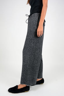 Pantalón jaspeado goma cashemere y lana