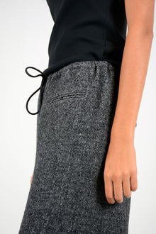 Pantalón jaspeado goma cashemere y lana