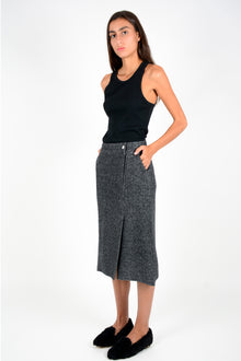 Falda jaspeada cashmere y lana