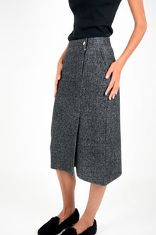 Falda jaspeada cashmere y lana