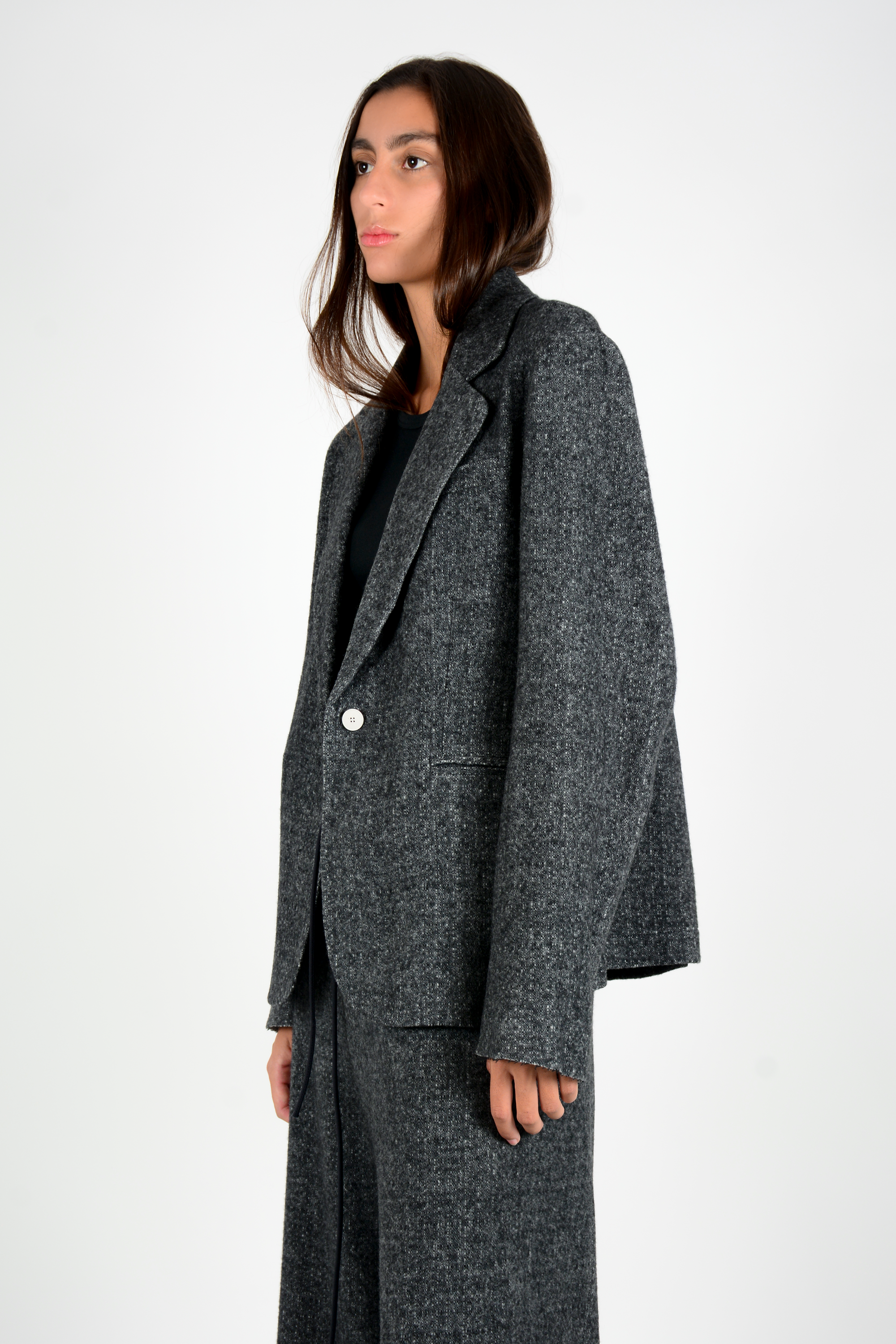 Chaqueta jaspeada chasmere y lana
