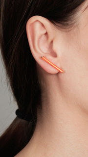 Neon orange short earrings
