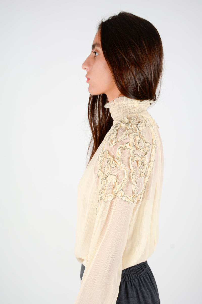 Top cuello subido vivo negro