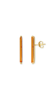 Neon orange short earrings