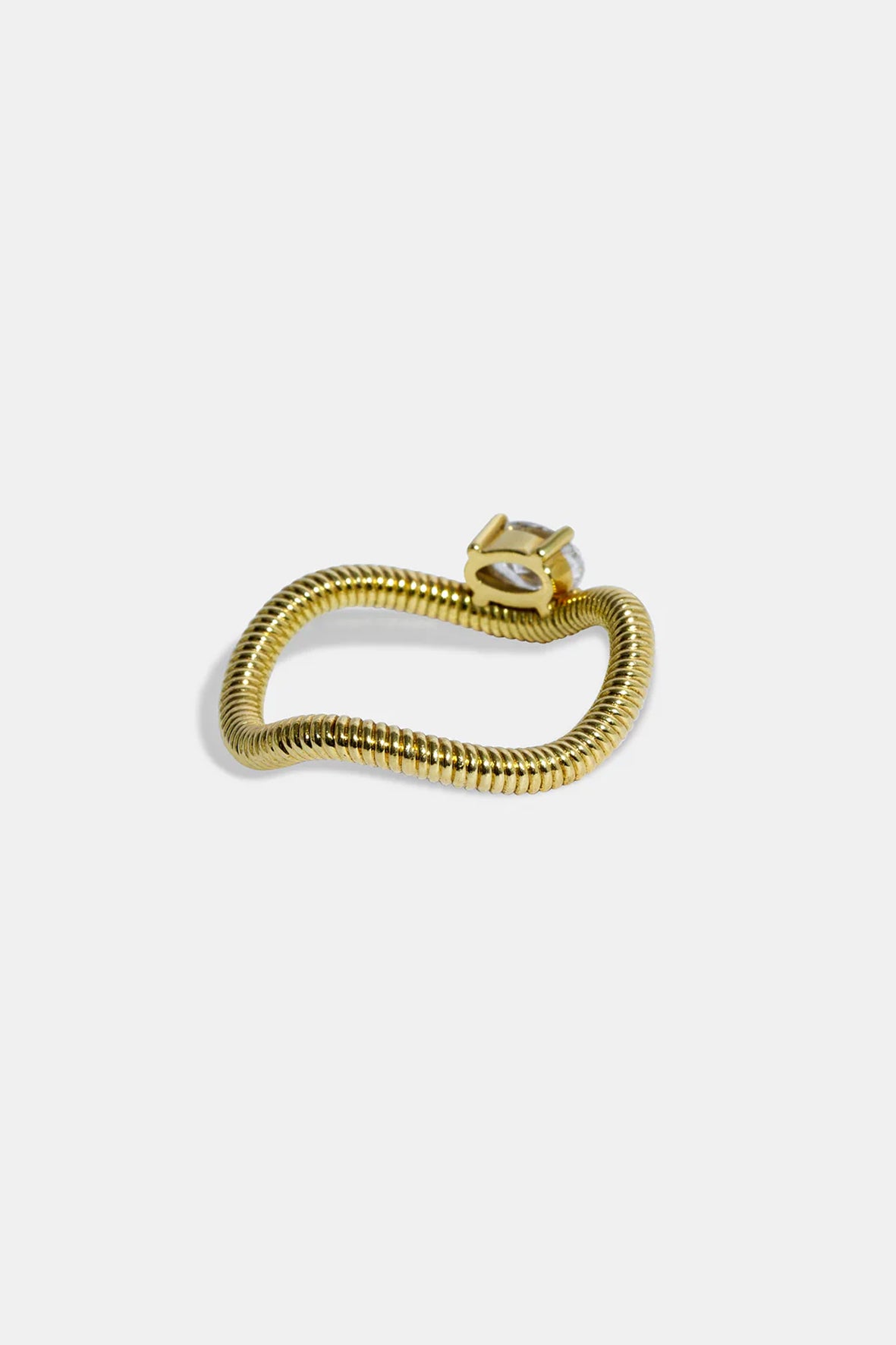 Anillo ola  cabo irregular diamante