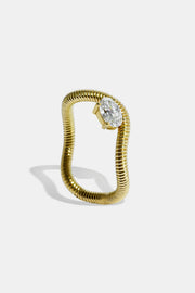 Anillo ola  cabo irregular diamante