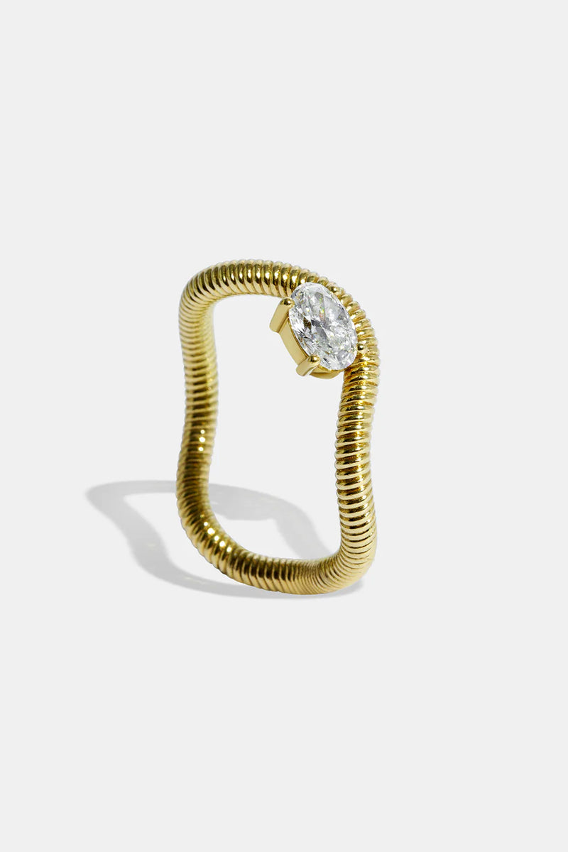 Anillo ola  cabo irregular diamante