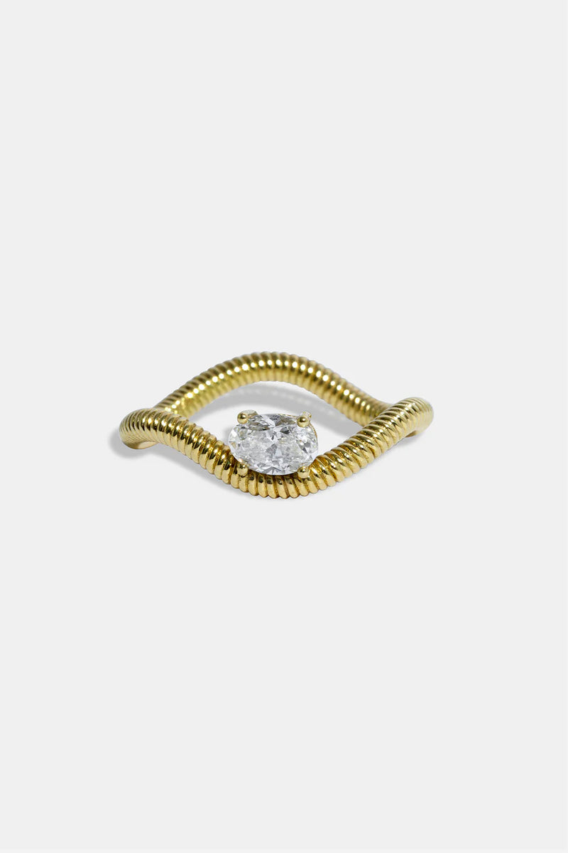 Anillo ola  cabo irregular diamante
