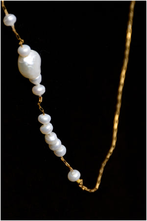 Collar cadena con perlas