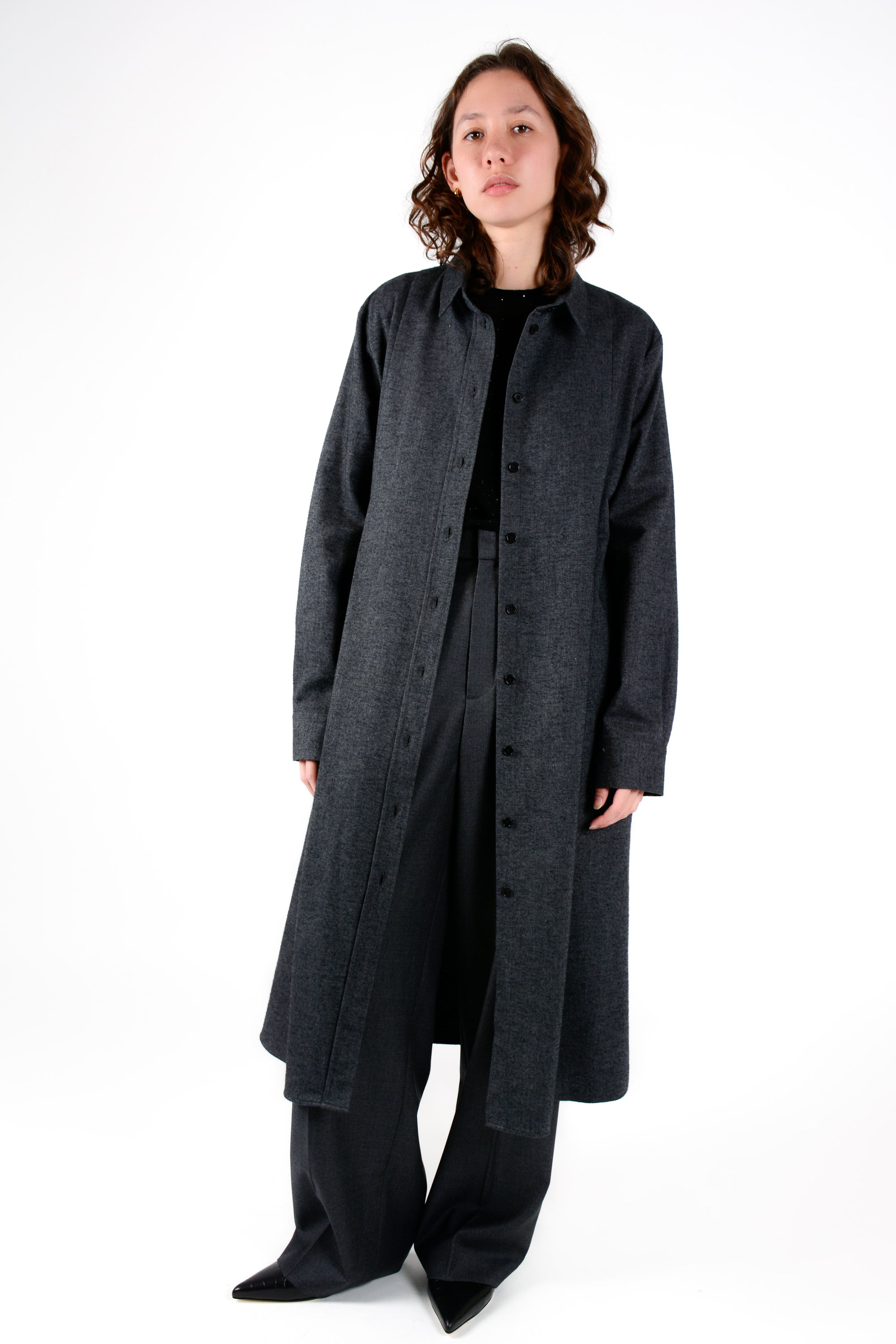 Abrigo Leo franela gris