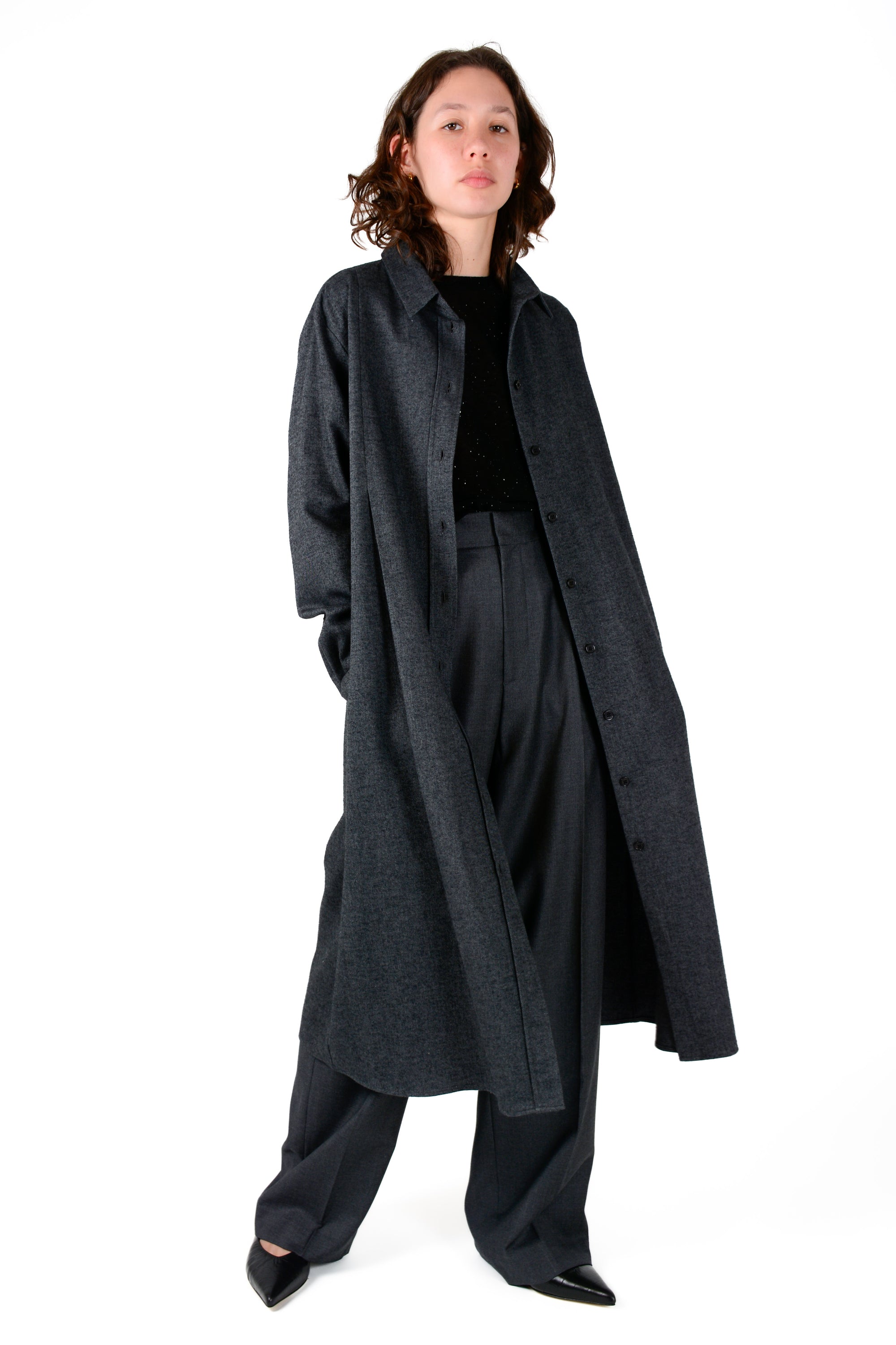 Abrigo Leo franela gris