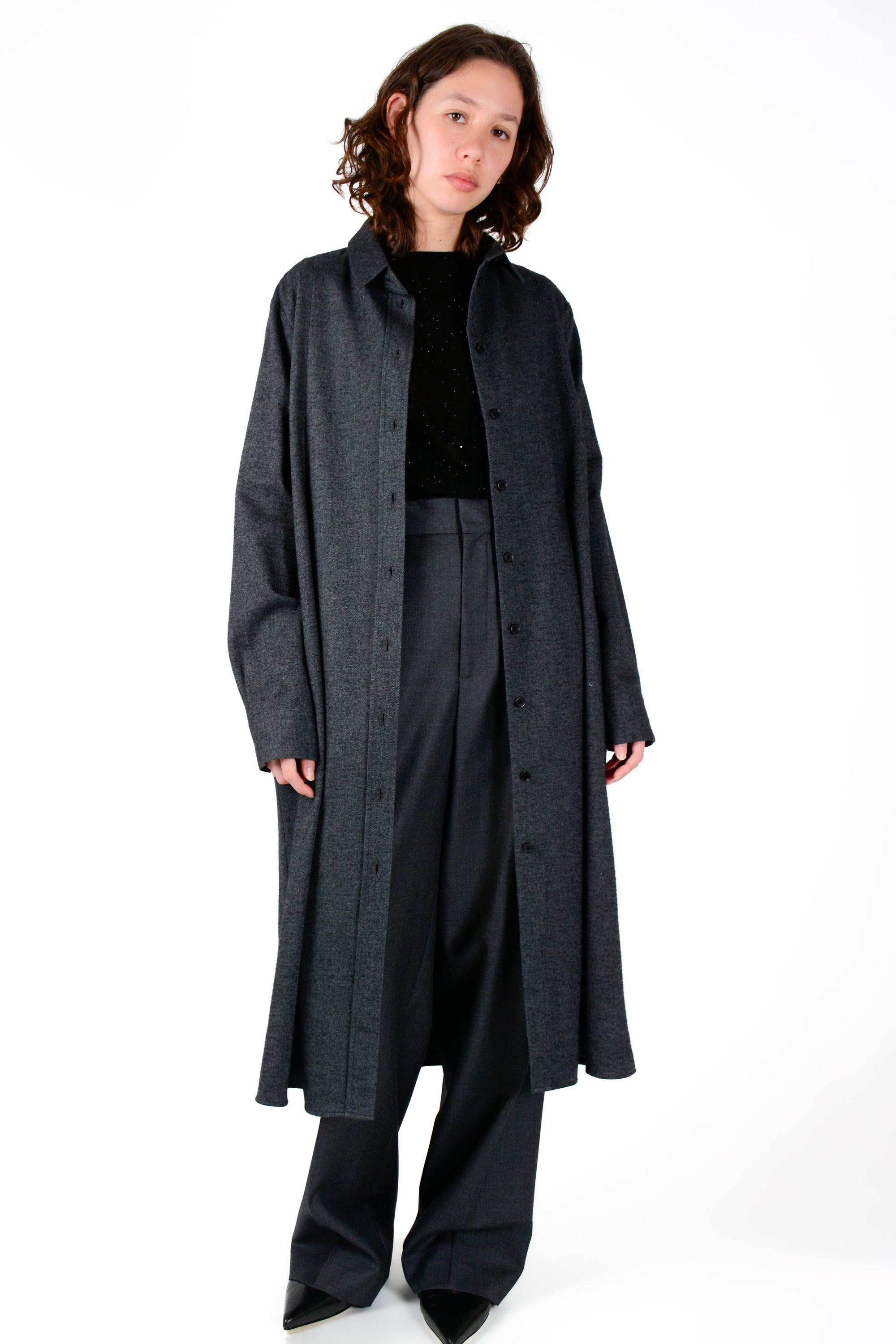 Abrigo Leo franela gris