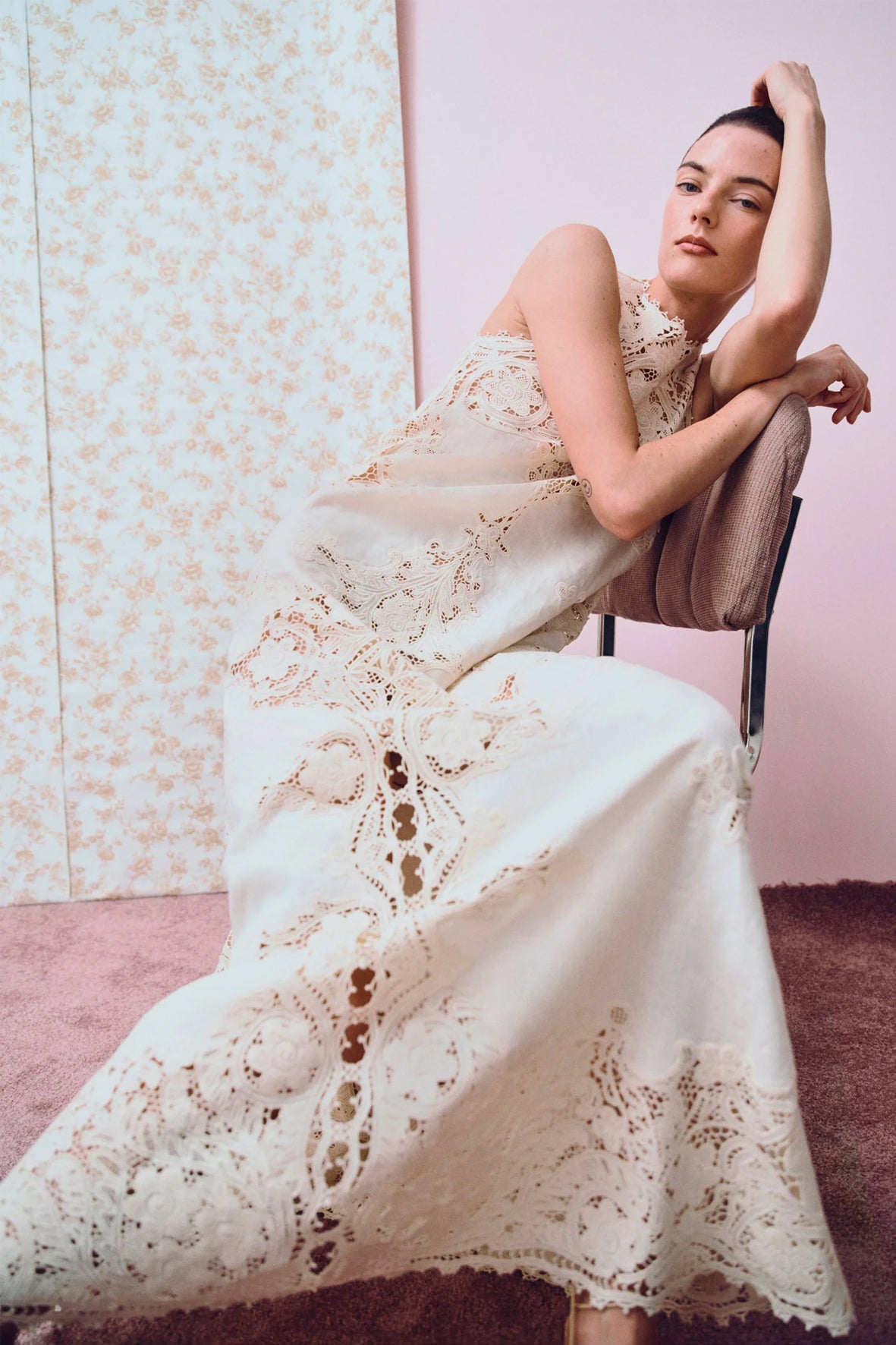 Vestido encaje blonda
