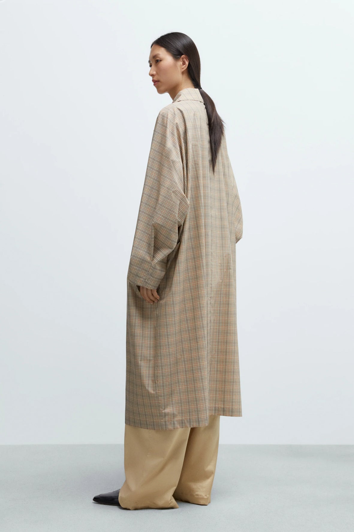 Gabardina batwing tartán