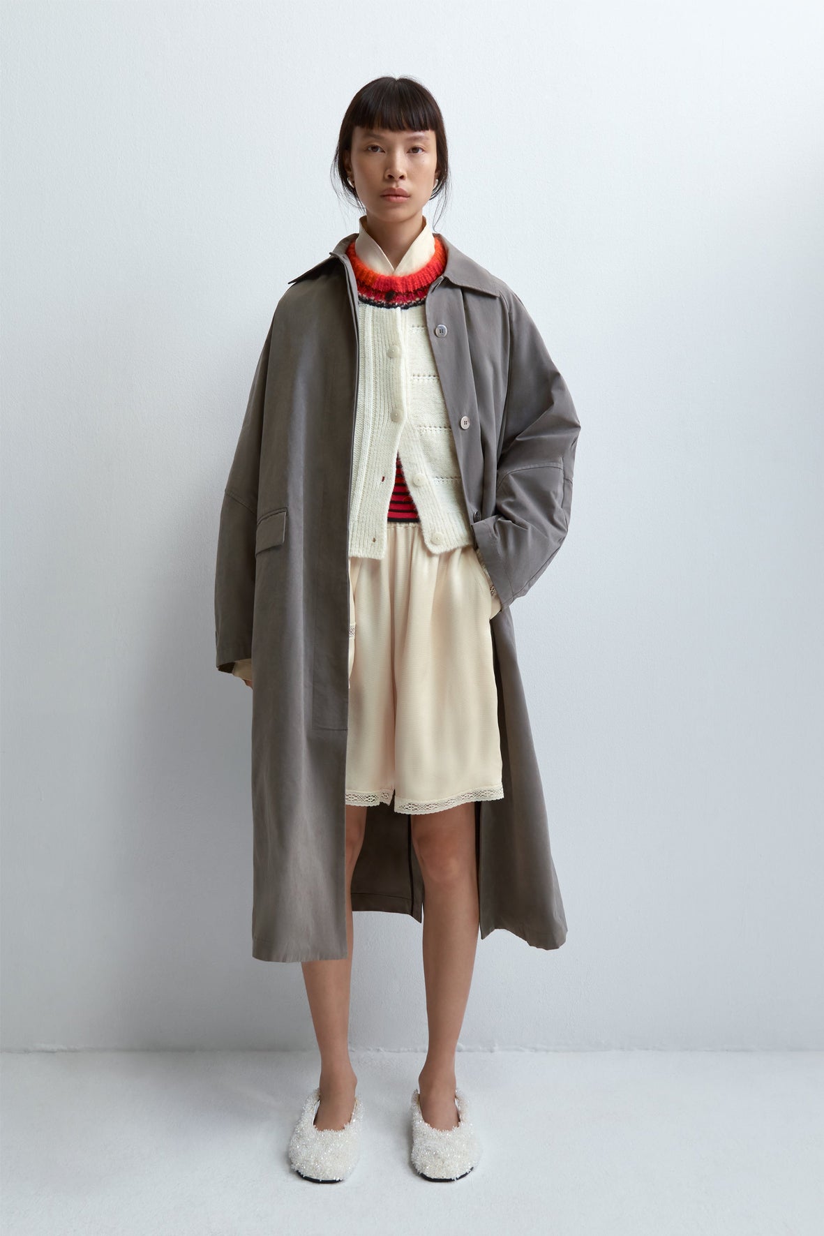 Wash cotton trench