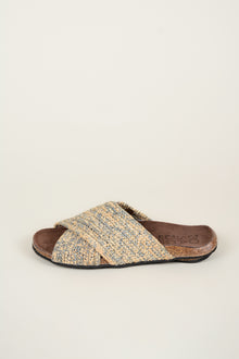 Sandalia rafia cruzada