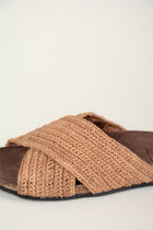 Sandalia rafia cruzada