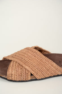 Sandalia rafia cruzada