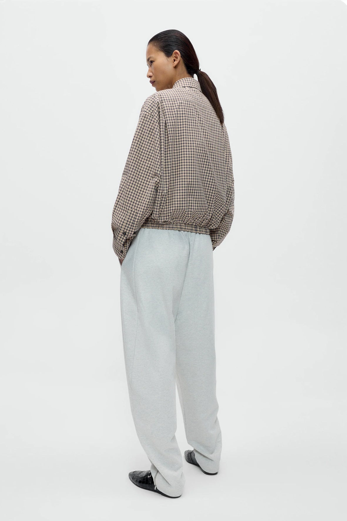 Camisa checked bomber
