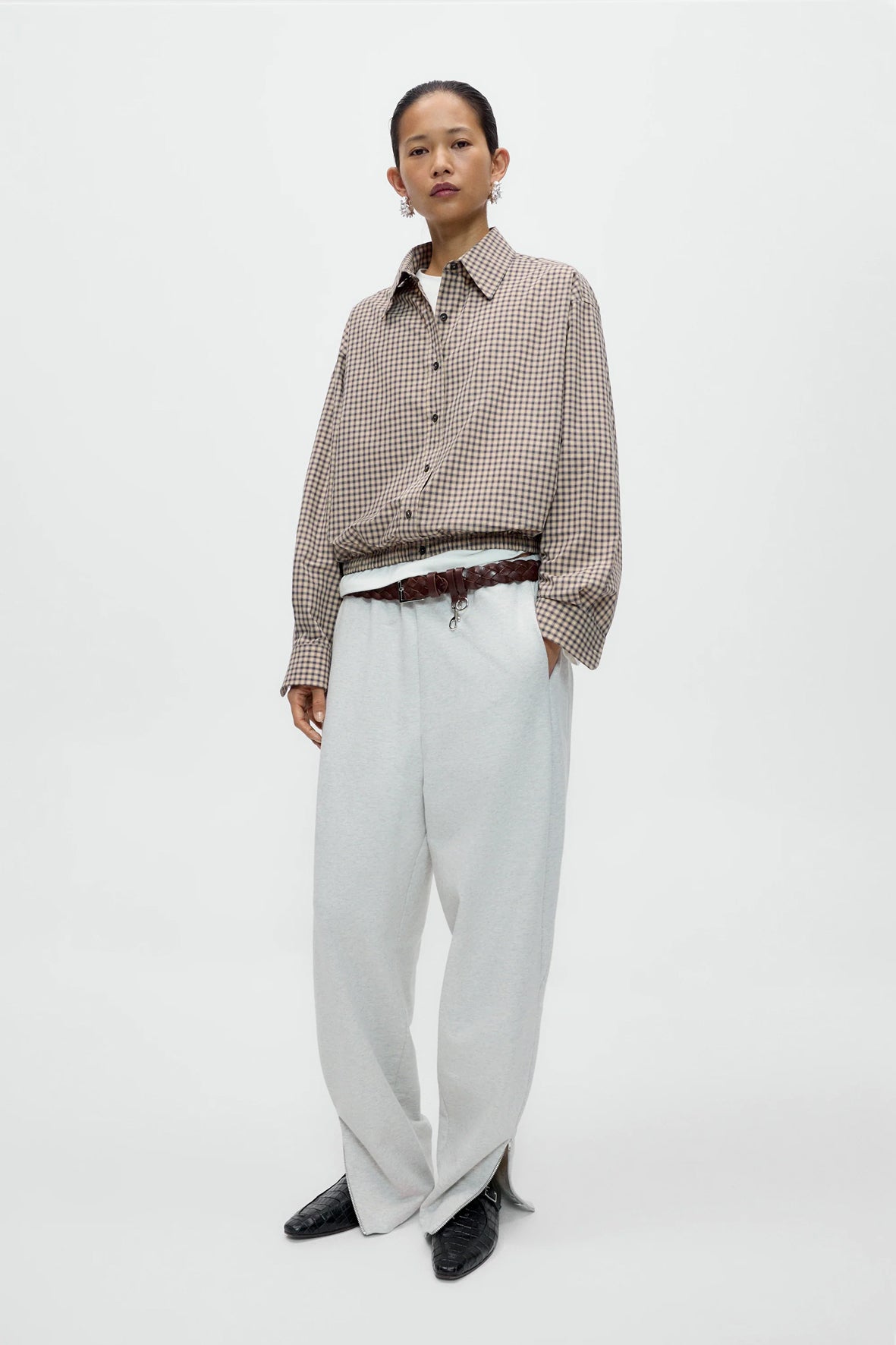 Camisa checked bomber