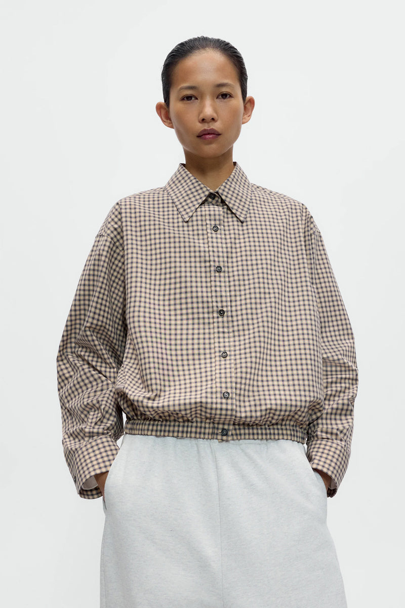 Camisa checked bomber