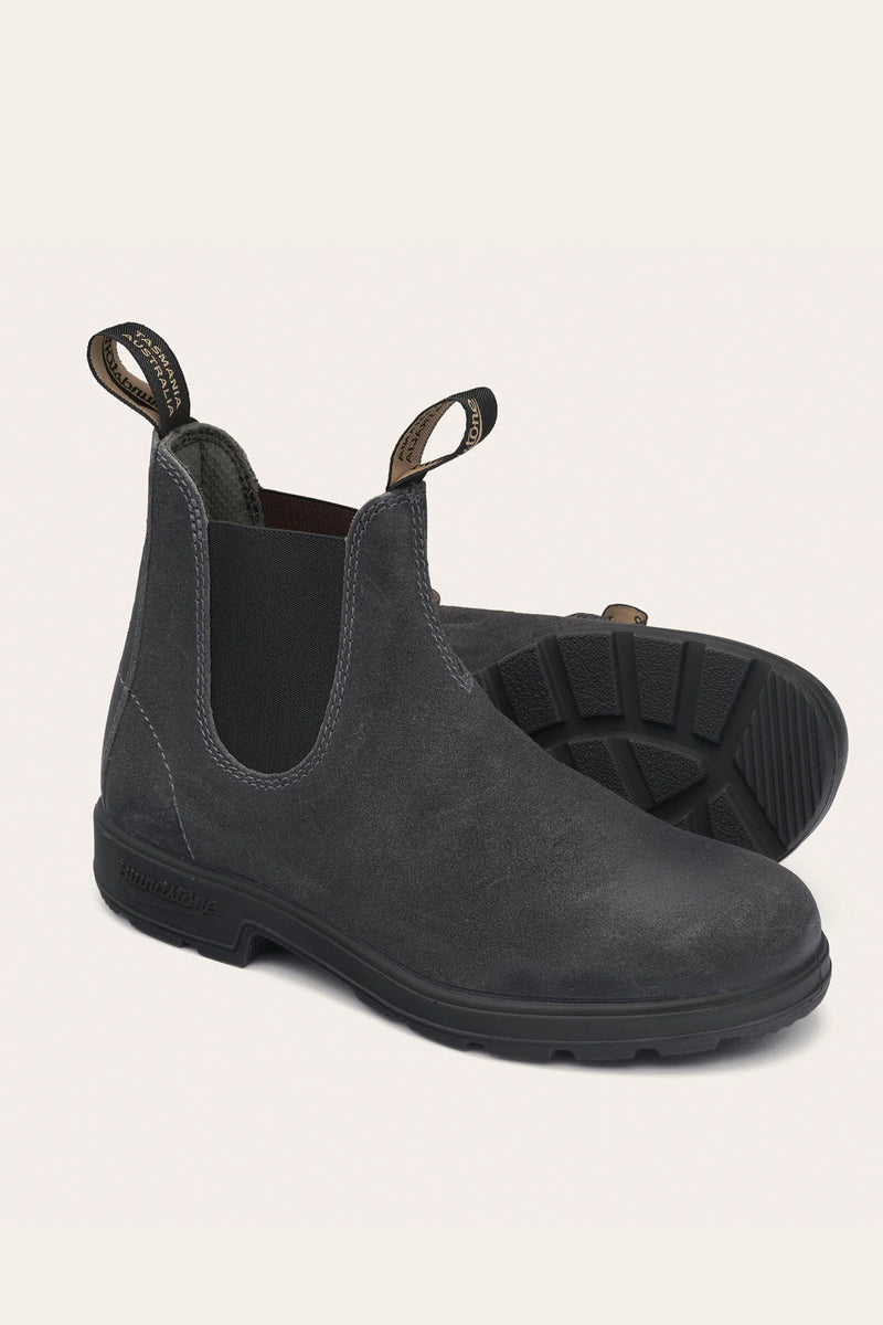 1910 Steel gray waxed suede