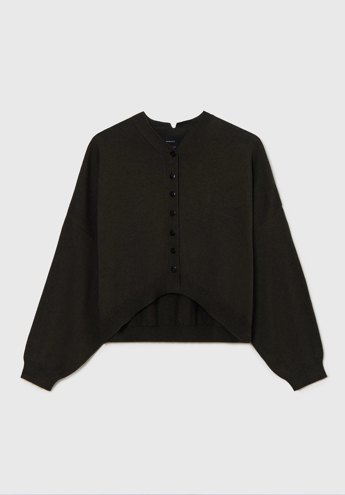Cárdigan cotton & cashmere dark moss