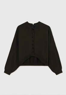 Cárdigan cotton & cashmere dark moss