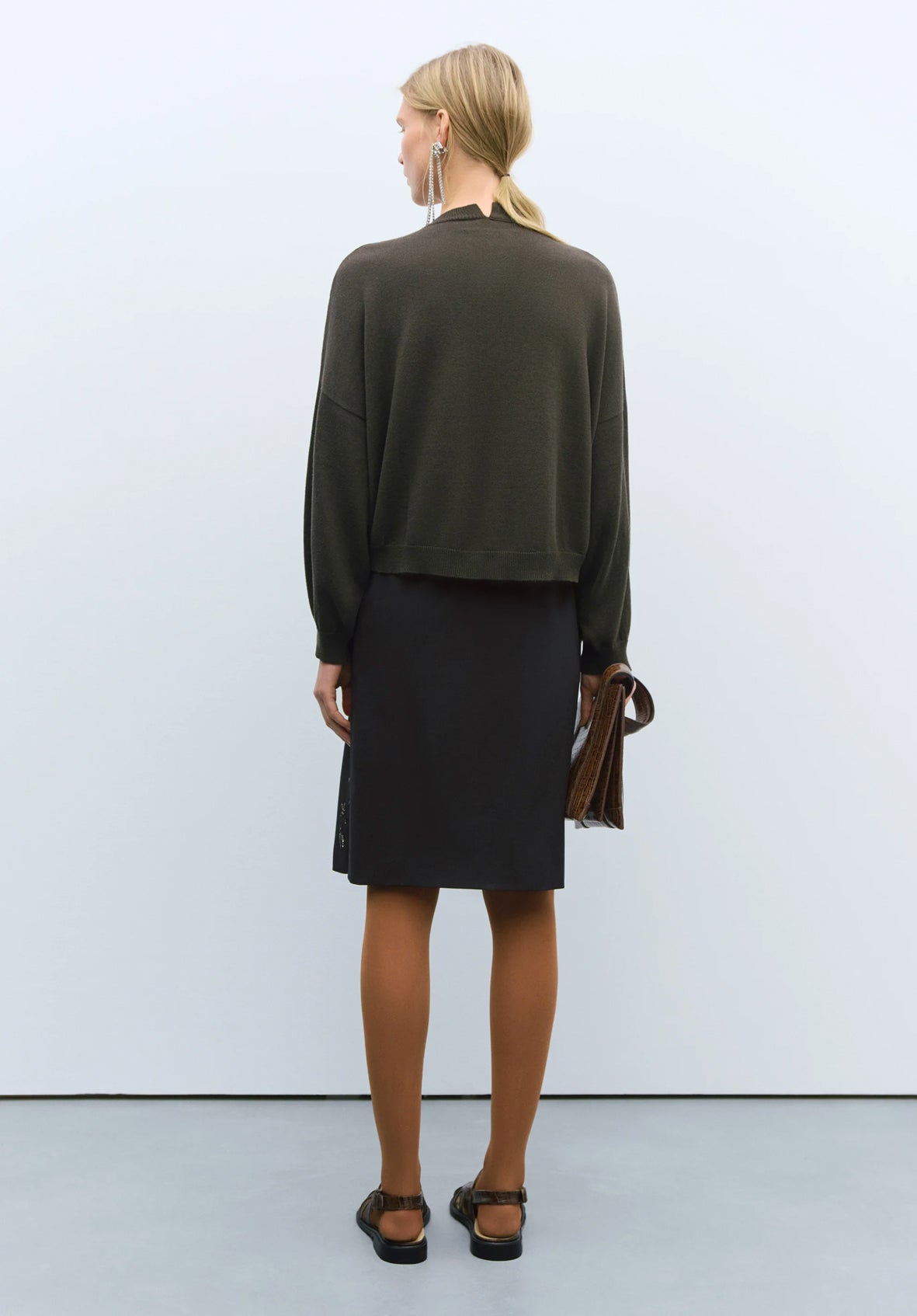 Cárdigan cotton & cashmere dark moss