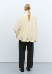 Chaqueta crochet collar crema