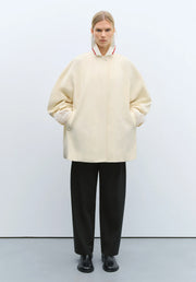 Chaqueta crochet collar crema