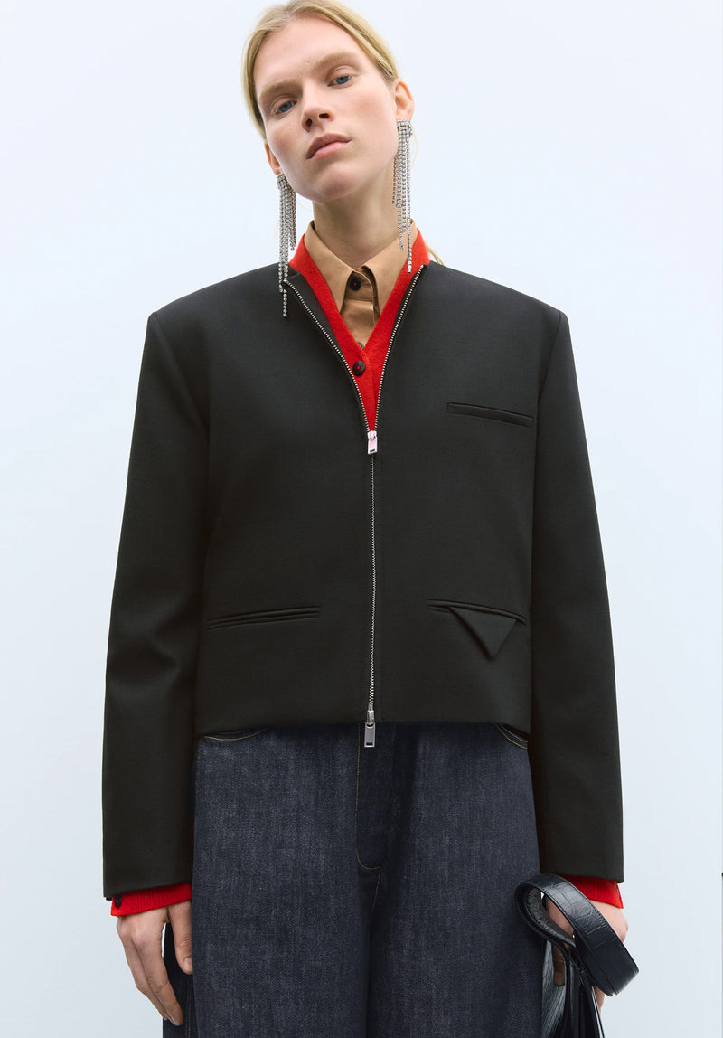 Chaqueta cropped negro