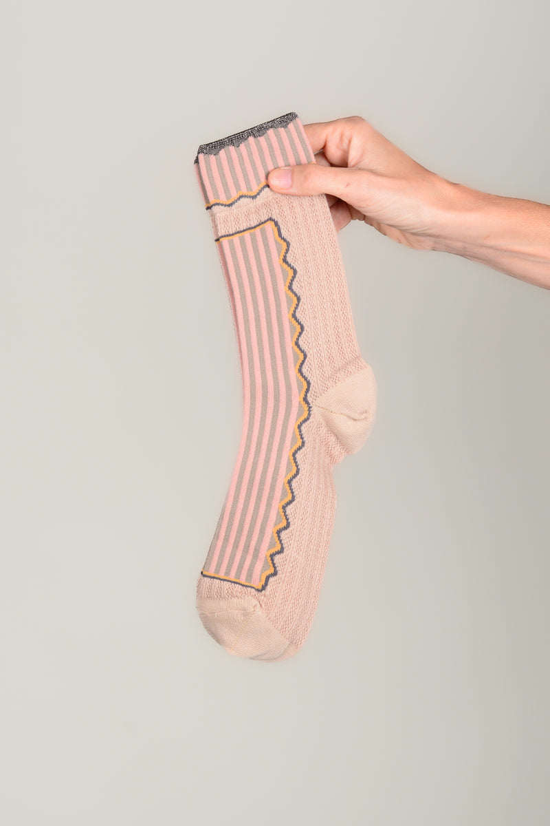 Calcetín rayas y caladíto bebe