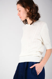 Top Pointelle manga corta