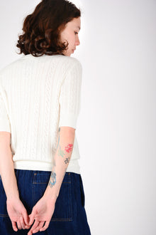 Top Pointelle manga corta