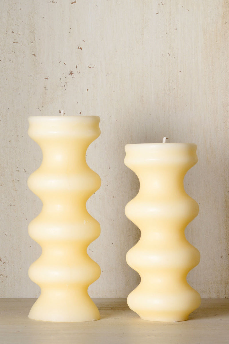 Turned candle pack of 2